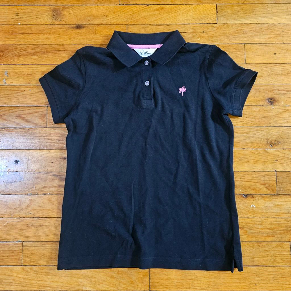 Lilly Pulitzer Black Polo Shirt Women's Small